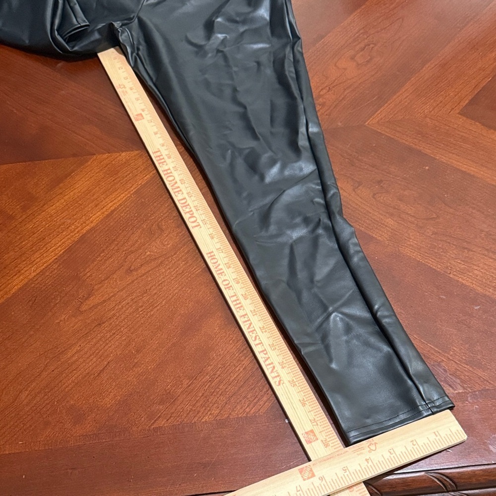 Spanx Stylish Black Faux Leather pleather Leggings tights Sz 1X - Picture 10 of 10